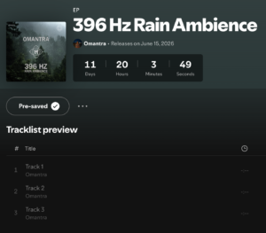 396 Hz Rain Ambience – Out Soon